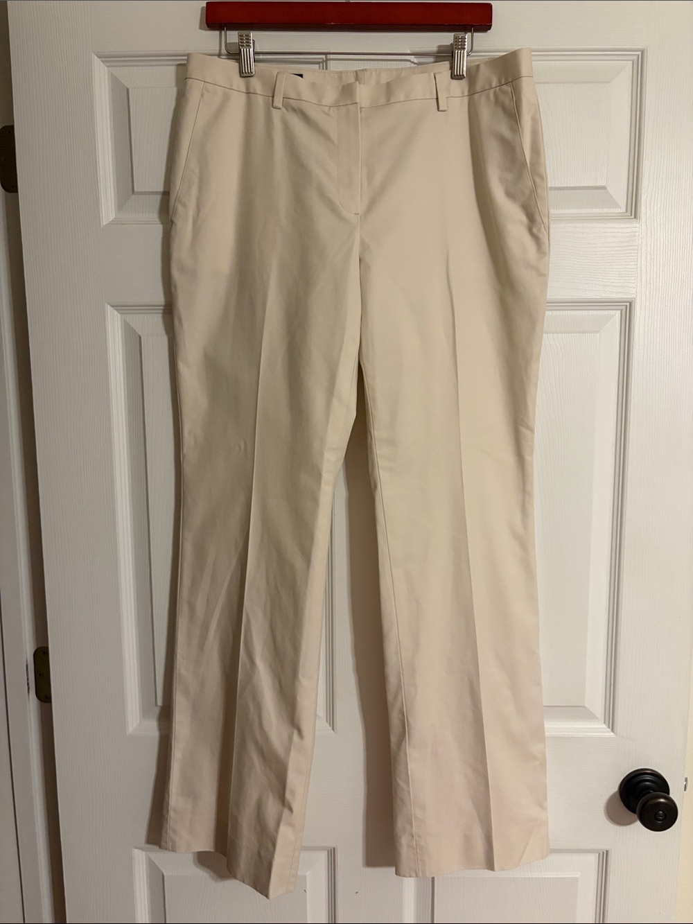 Brooks Brothers Advantage Chino Tailored Crease Pants Cream Khaki Size 12